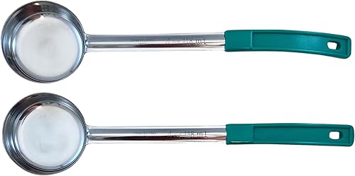 Cuchara de acero inoxidable sólido de 4 onzas para medir y servir cucharas de grado comercial (paquete de 2)