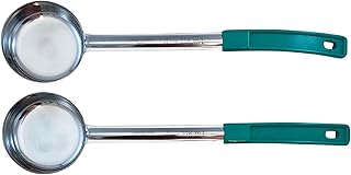 4 Ounce Solid Stainless Steel Portion Control Ladle Spoon for Measuring and Serving; Commercial Grade Serving Scoops [Pack of 2]