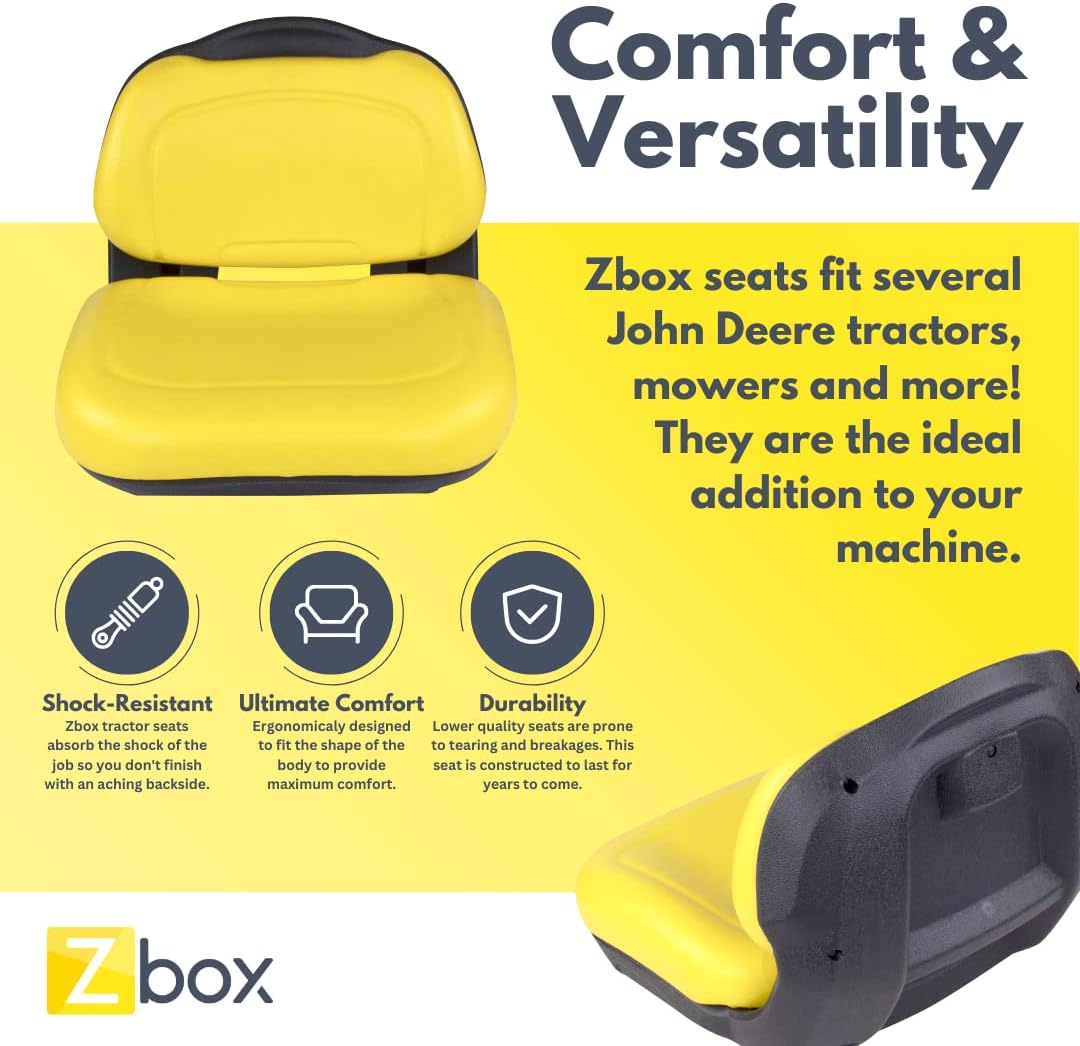 Yellow Tractor Seat AUC13500 - AM136044 - Fits John Deere X300 X300R X304 X320 X324 X340 X350 X354 Riding Lawn Mower Seat AM131531 - AM131157 - AUC11188 - B1AM136044 and AM134543