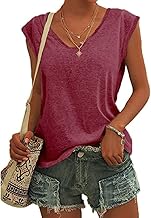 EDOTON Women's Short Sleeve T-Shirt V Neck Casual Tops Loose Sleeve T-Shirt Tunic Women Shirts Shirts
