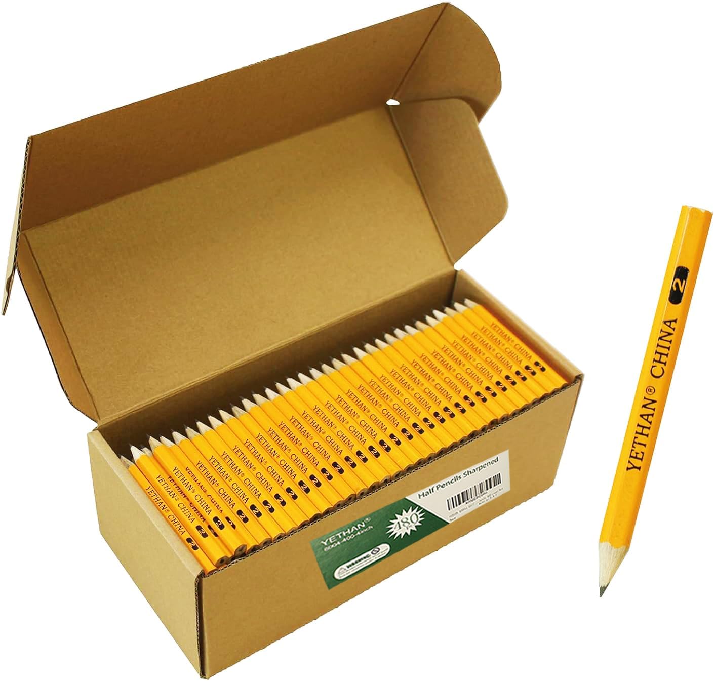 Golf Pencils, Half Pencil, 3.5" Mini Pencils, #2 HB Hexagon, Pre-sharpened, Back to school, 480 count.