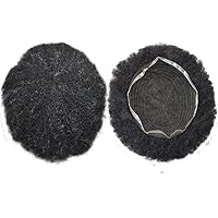 Vista 28 de Afro Toupee para hombres negros, afro rizado para hombre, postizo afro masculino, sistema de reemplazo de cabello ondulado afro masculino, encaje