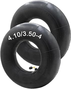 4.10/3.50-4 Tire Inner Tube with TR-87 Bent Valve Stem - Heavy Duty Replacement for Garden Carts,Golf Cart, Wheelbarrows, Hand Trucks, Lawn Mowers, Hand Trucks and More 2/Pack
