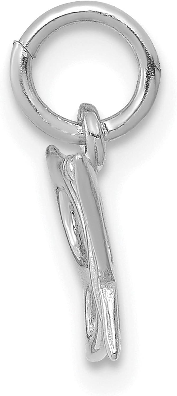 14k White Gold Butterfly Pendant Charm for Women with Openwork Design, Symbolic Nature Jewelry for Necklace or Bracelet, Delicate Minimalist Gold Accessory, Feminine Fashion Transformation Piece
