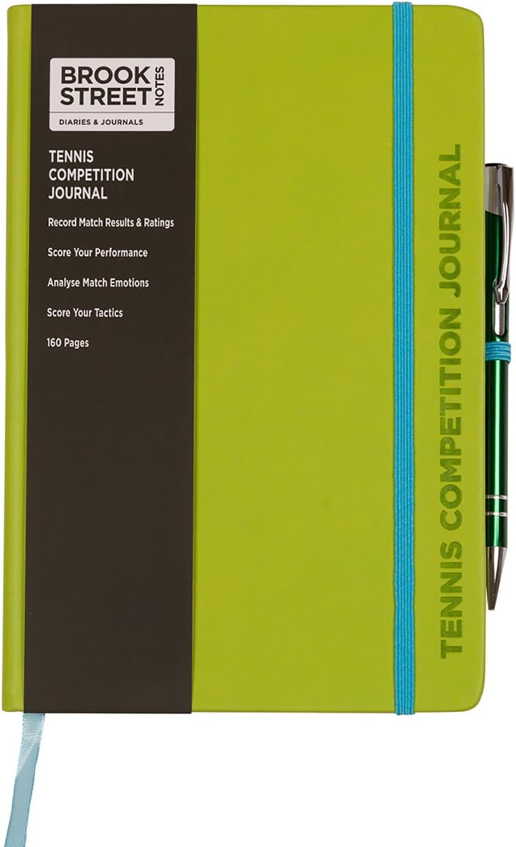Tennis Competition Notebook - Hardback A5 Tennis Gift (Lime Green)