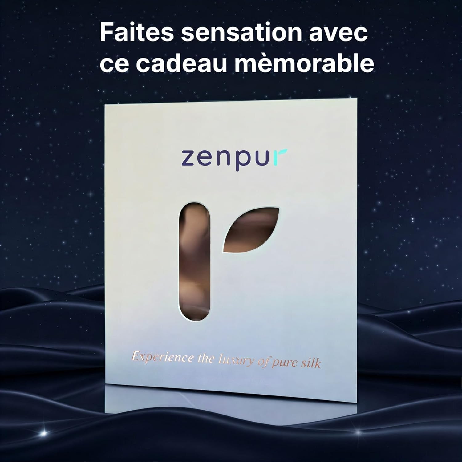 Zenpur Taie d’Oreiller 100% Soie de Mûrier 50x70 cm - 22 Momme Grade 6A, pour la Beauté des Cheveux et de la Peau | Anti-Frisottis et Anti-Rides - Certifié GOTS & Oeko Tex (Ivoire)