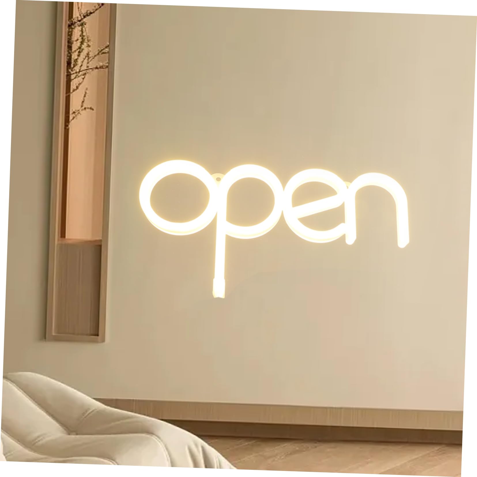 VALICLUD Letrero Led De Neón Abierto, Luz Cálida, Tamaño Mediano, Decoración De Pared Para Bares, Fiestas y Dormitorios, Lámpara Ambiental De Neón,