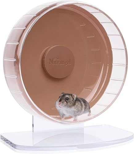 Miniatura 29 de Niteangel Ruedas de ejercicio súper silenciosas para hámster: ruedas giratorias silenciosas para correr para hámster con soporte ajustable