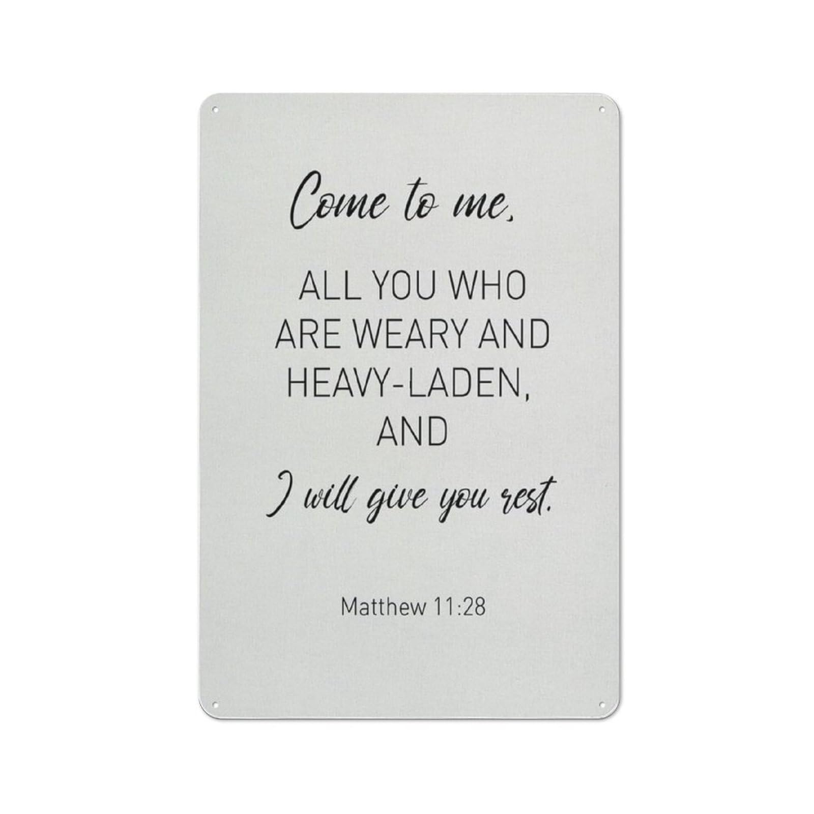 Rustic Metal Tin Sign Matthew 1128 Sign Bible Verse Home Wall Art Decor Scripture Painting Living Room Poster 8x12 Inch