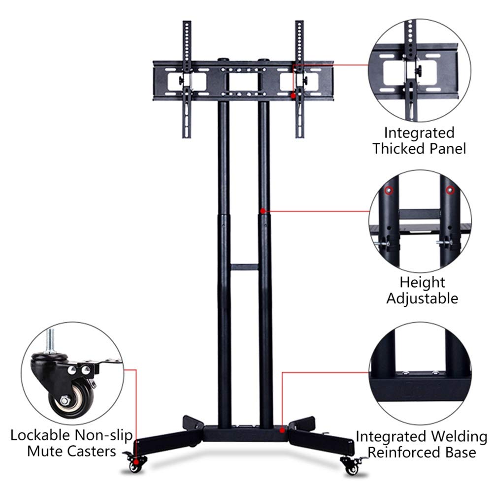 Meuble TV Cantilever pour TV 32" - 65", Support d'écran Pivotant Réglable en Hauteur avec roulettes et Gestion des Câbles - Vesa 600X400 Mm Supporte 45 Kg / 99 Lbs Beautiful Scenery
