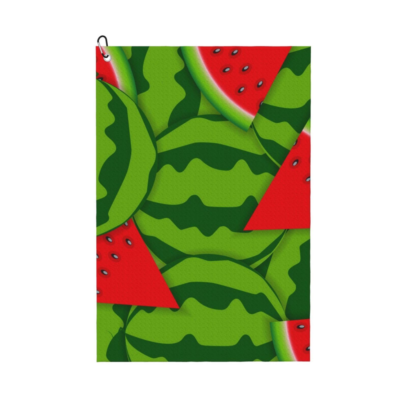 Hnnkloy Watermelon, 16x24 in Portable Waffle Golf Towels with Carabiner Clip for Golf Bag