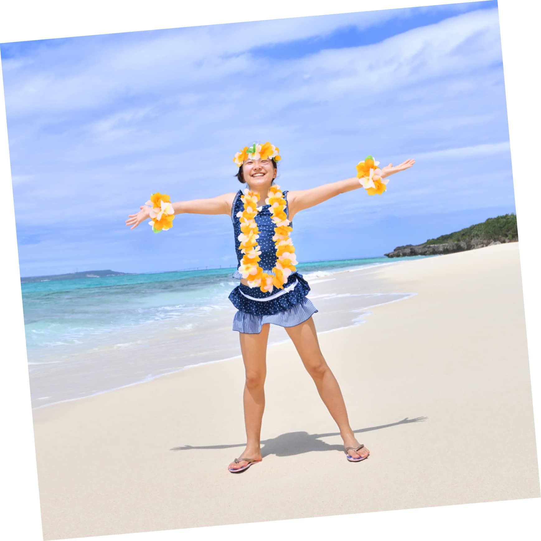 PRETYZOOM 4 Set Di Ghirlande Di Fiori Hawaiane Per Feste in Spiaggia Set Di Lei Vivaci Per Piscina Ghirlande Floreali Durature Per Le Celebrazioni Delle Feste