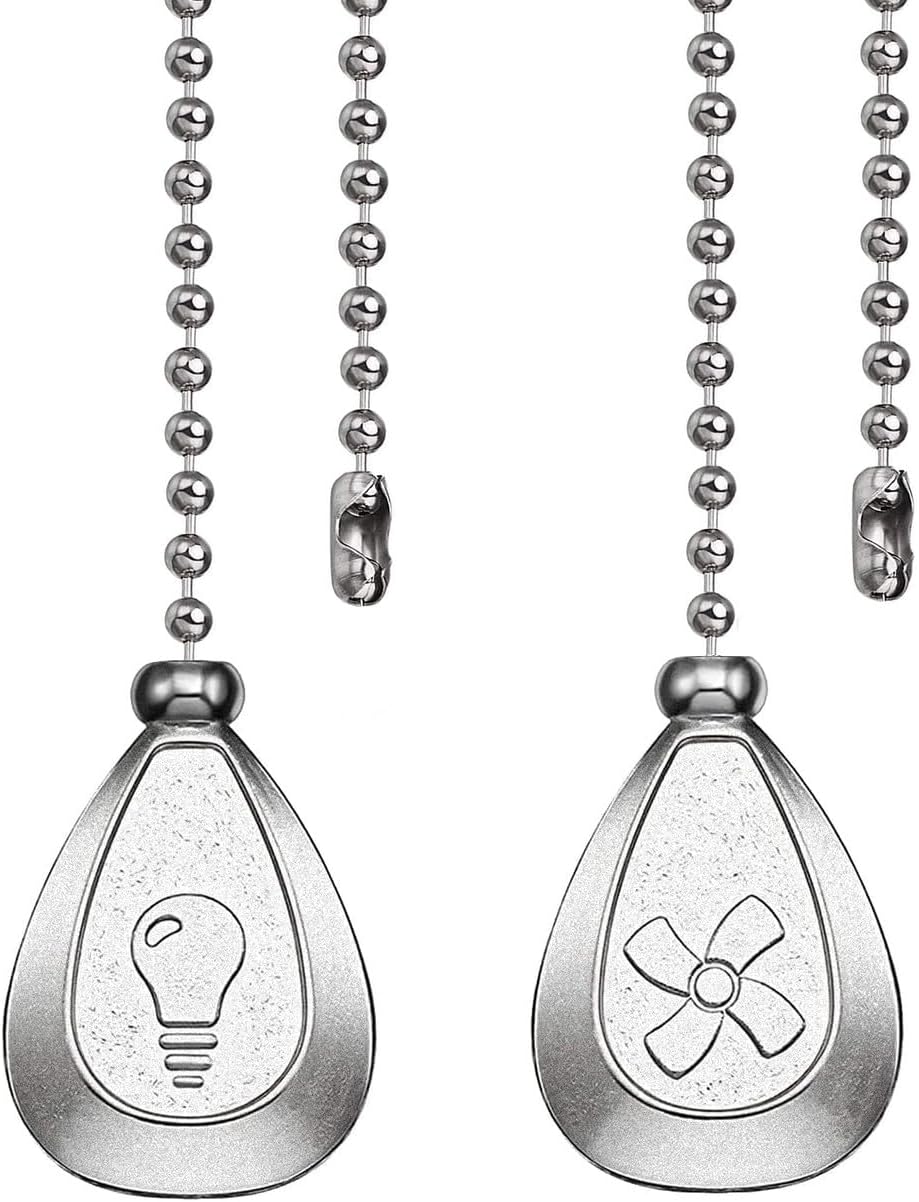 Ceiling Fan Chain Pulls Decorative Ornaments 12 Inches Walnut Bronze Color Pendant Pull Chain Fan Pulls Extension For Ceiling Light Lamp Fan Chain(Copper Pull Chain) 2 Pcs