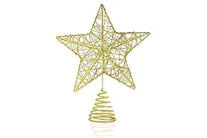 Shimmering Gold Star Tree Topper: Illuminate Your Festive Decor