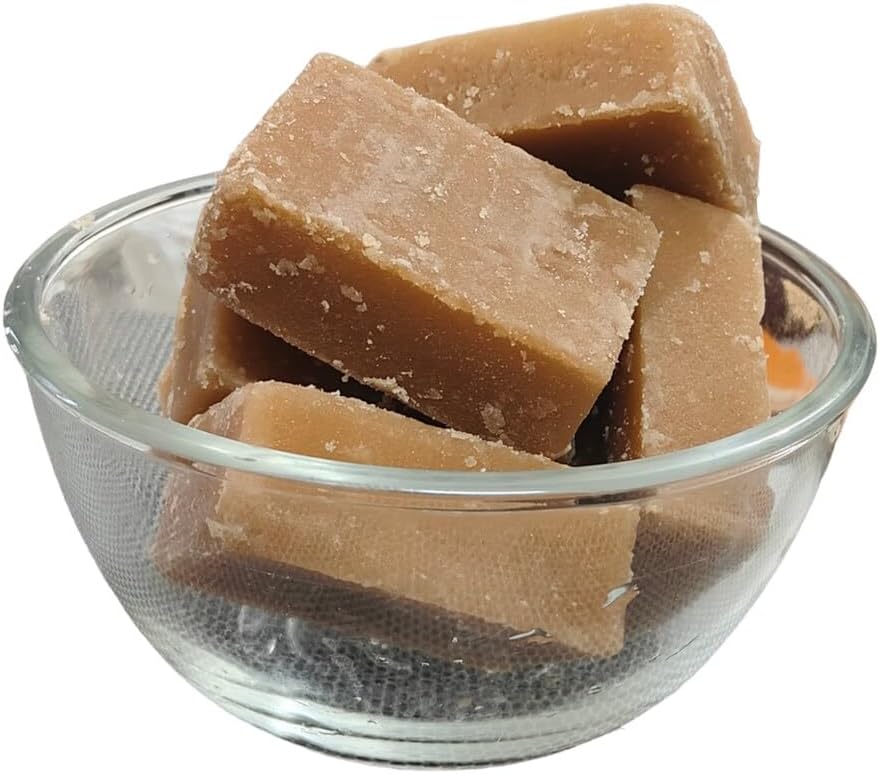 AYURVEM HERBS™ Premium Pure Homemade Natural Fresh Organic Desi Jaggery Soft Block No Sugar Added Gud/Jaggery Cube/Gud Jaggery/Jaggery Cubes 1 kg DHL Ship