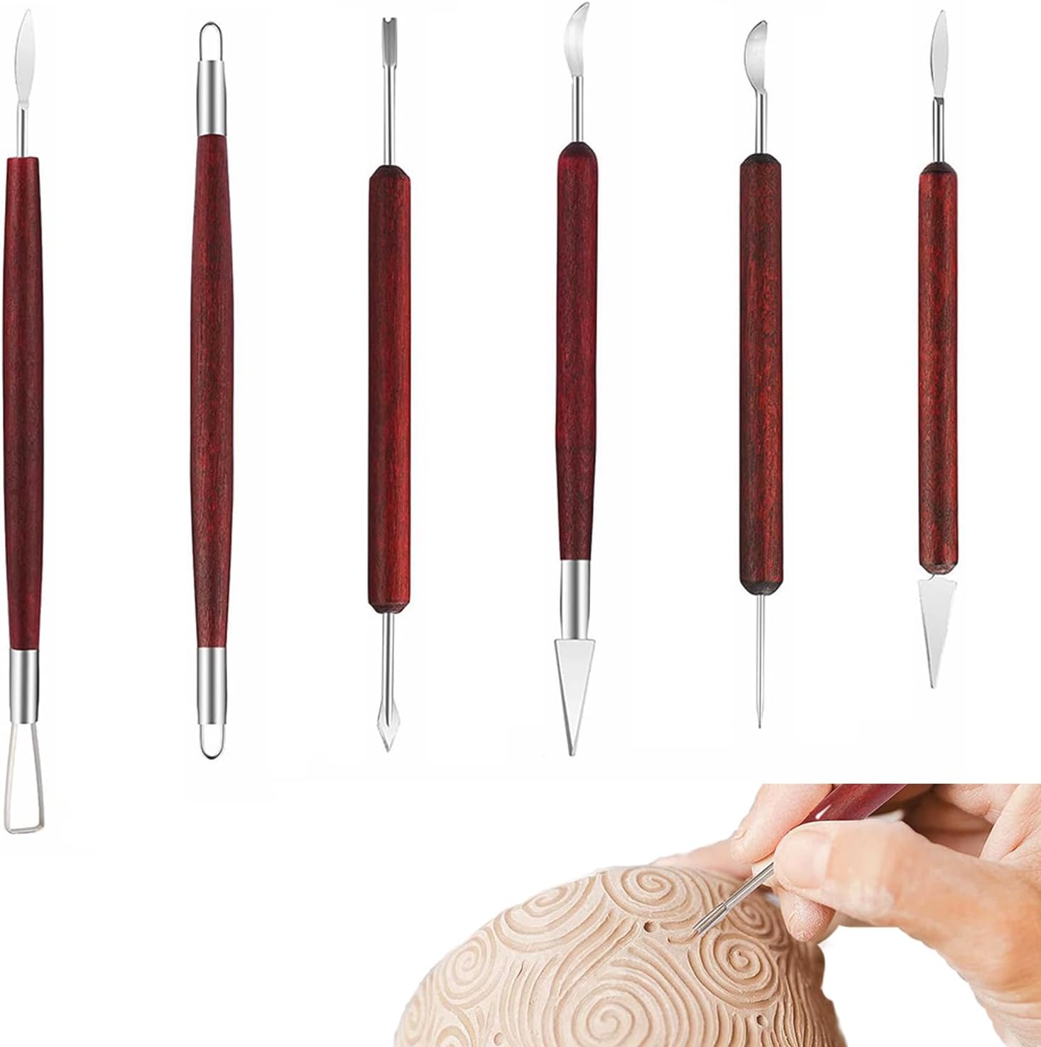 MORJCG 6Pcs Clay Sculpting Modelling Tools,Sculpting Tools,Clay Tools,Clay Modelling Tools,Clay