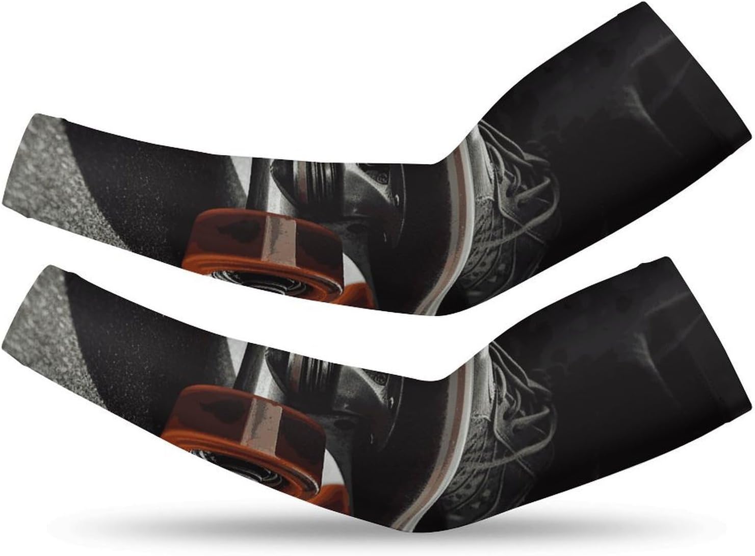 Skateboard Wheel Arm Sleeves for Men Women Sun Protection Sleeves Cooling Compression Arm Covers for Sport