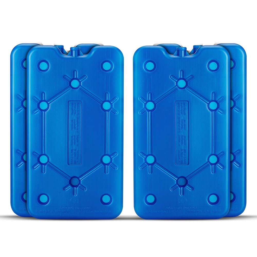 Reusable Freezer Blocks Ice Packs (4 Pack, 400g) | Long-Lasting Ice Board for Cooler Bags, Lunch Boxes, Travel, Picnics & Outdoor Activities – Keeps Food & Drinks Cold