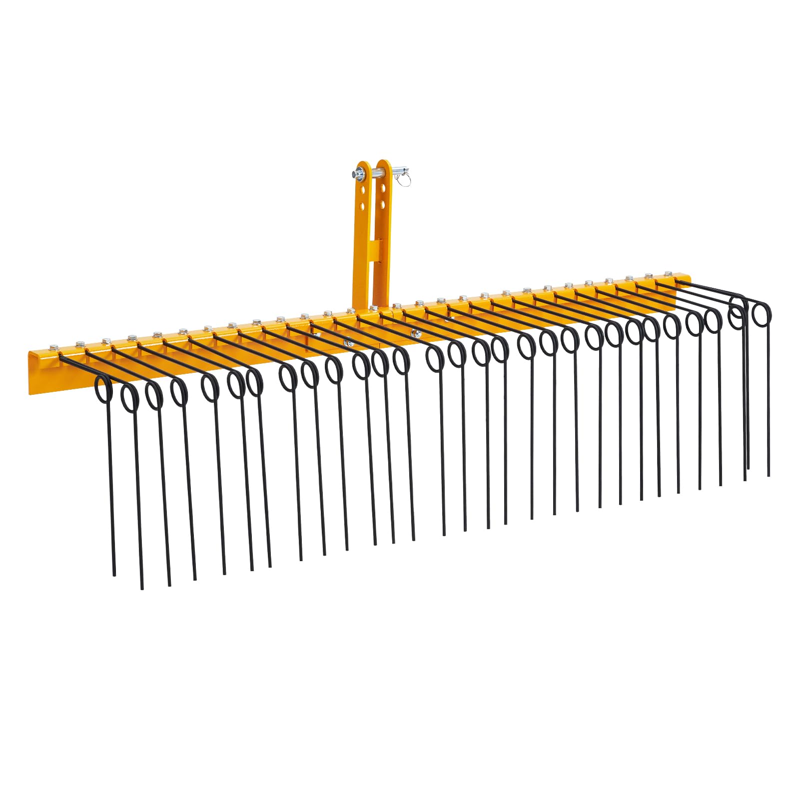 Rastrello Per Paglia E Foglie 38 Cm – Testa In Metallo, Manico In Acciaio Regolabile Da 106 A 180 Cm, Per Prato E Giardino