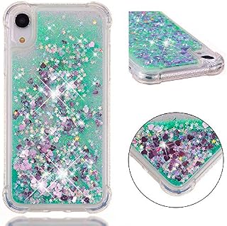 Case for iPhone XR Glitter Liquid, iPhone XR Protective Case Glitter, Liquid Waterfall Clear Floating Bling Sparkle Luxury Flowing Shockproof Bumper Pretty Girls Protective Case for iPhone XR