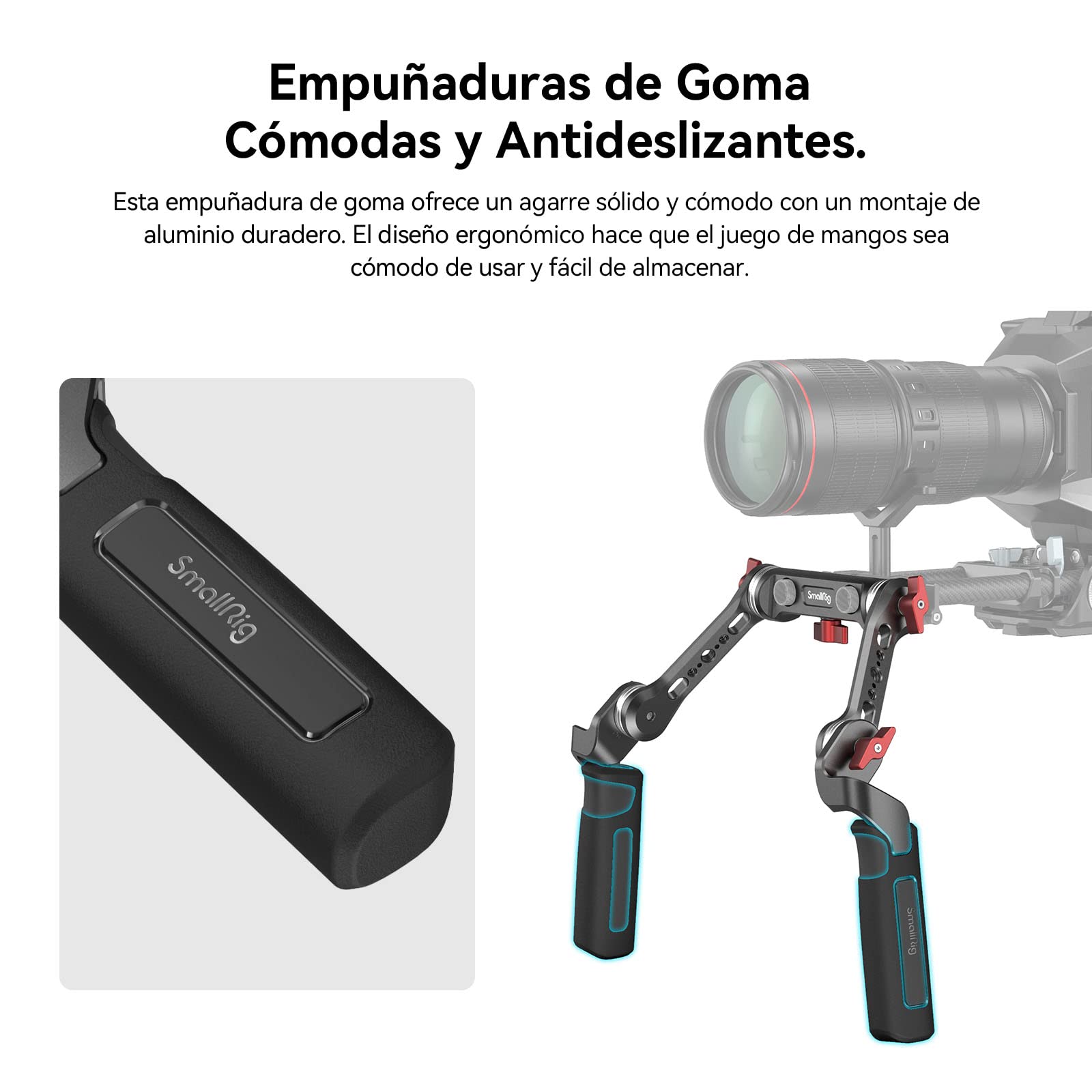 (Nueva Versión) SMALLRIG Rosette Handle Kit con Brazo de Extensión de Rosette para Cámara Shoulder Rig - 2002F