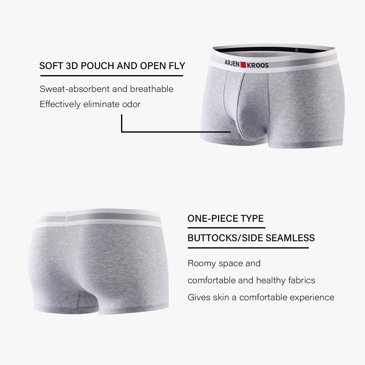 Arjen Kroos Men's Breathable Cotton Trunks Underwear Sexy Low Rise Boxer Briefs Tagless Underpants Multipack - Image 5