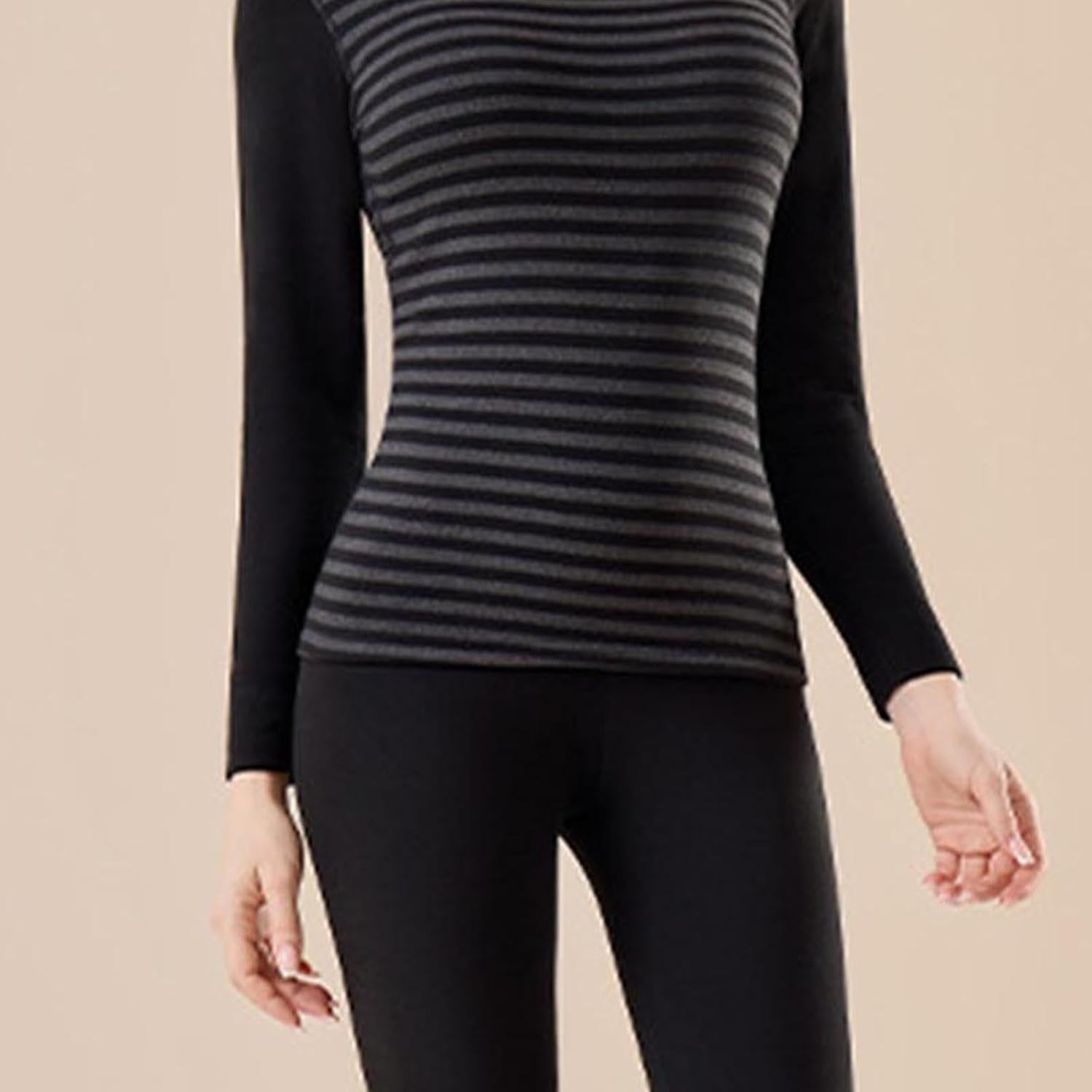 FZYLQY Thermal Underwear for Women Base Layer Long Sleeve Shirt and Leggings for Cold Weather Pajamas Sets 2 Piece Outfits