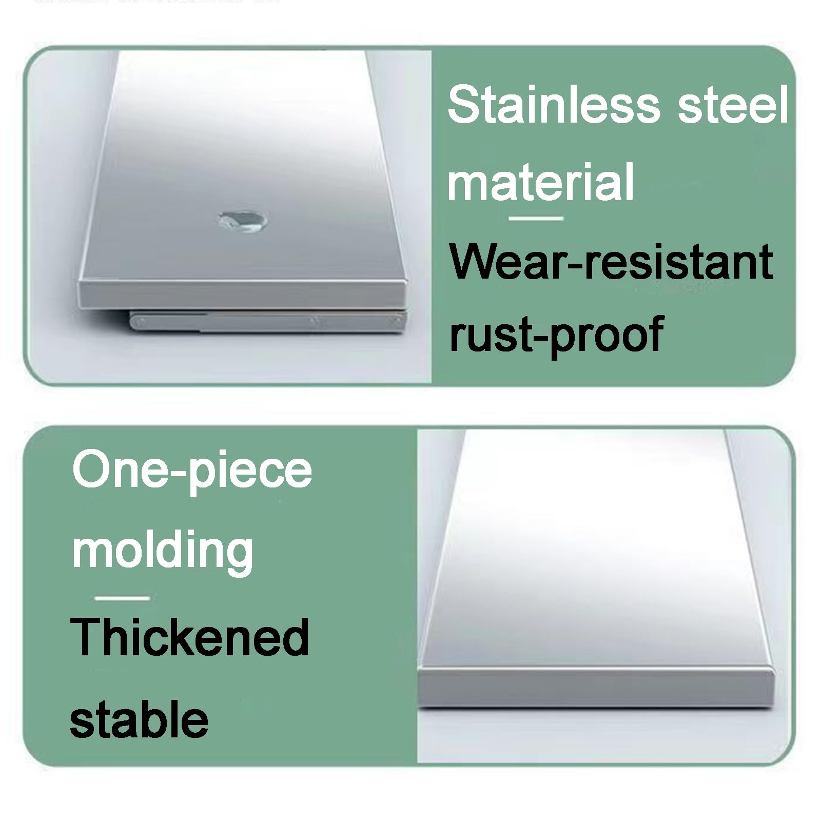 Mensola da parete in acciaio inox 304 per cucina, balcone, bagno, lavanderia, 61 x 25,4 cm