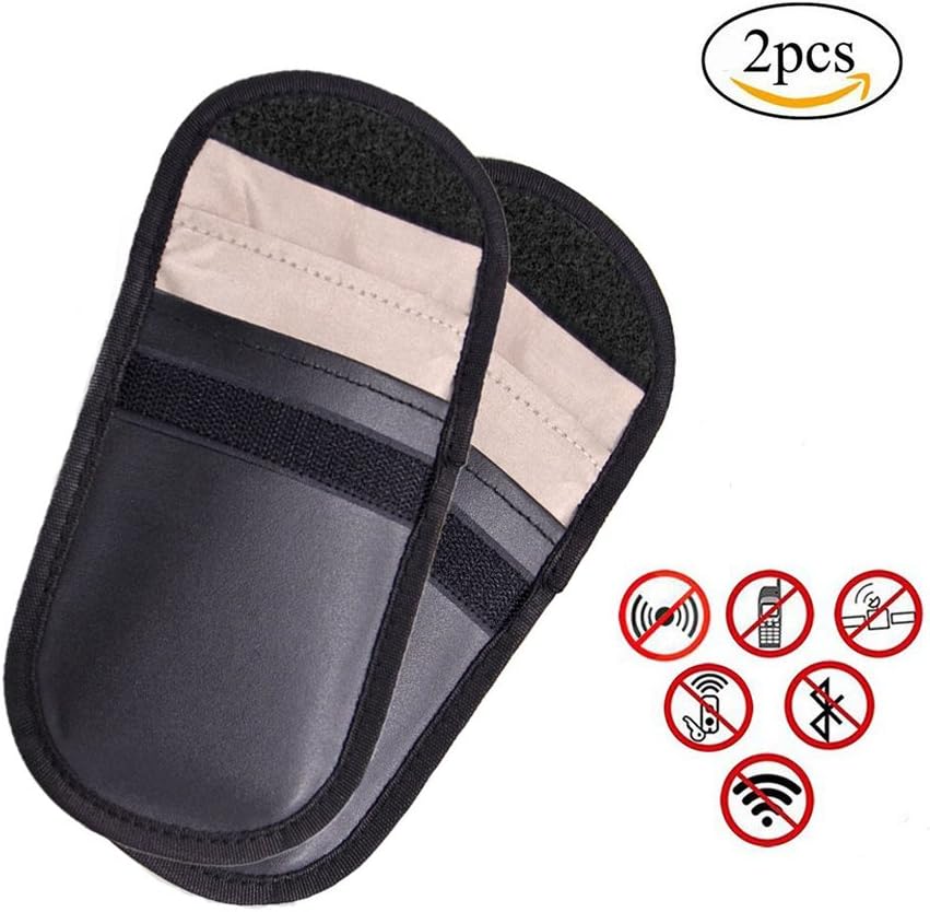 Qutaway 2 Pack Car Key Signal Blocker Case Fob Guard Signal Blocking Pouch Key-less Entry Anti-theft Lock Devices Cell Phone Privacy Protection Bag