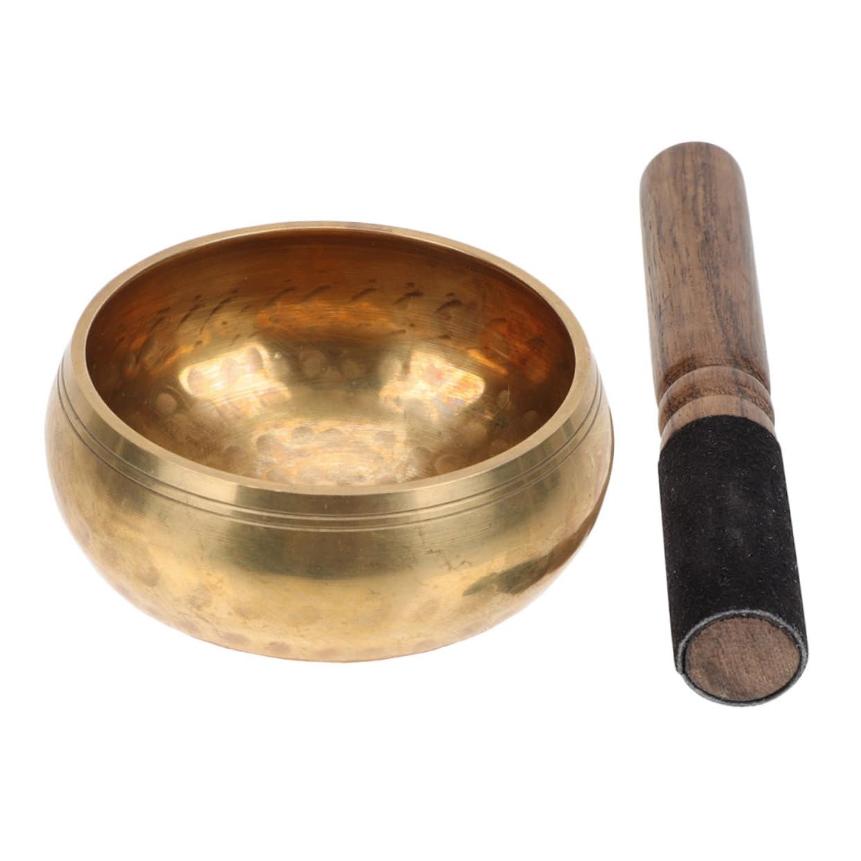 Toddmomy 1 Set Tibet Singing Bowl Meditation Bowl for Yoga Spiritual Therapy Durable Flat Bottom with Mallet for Energy Resonance