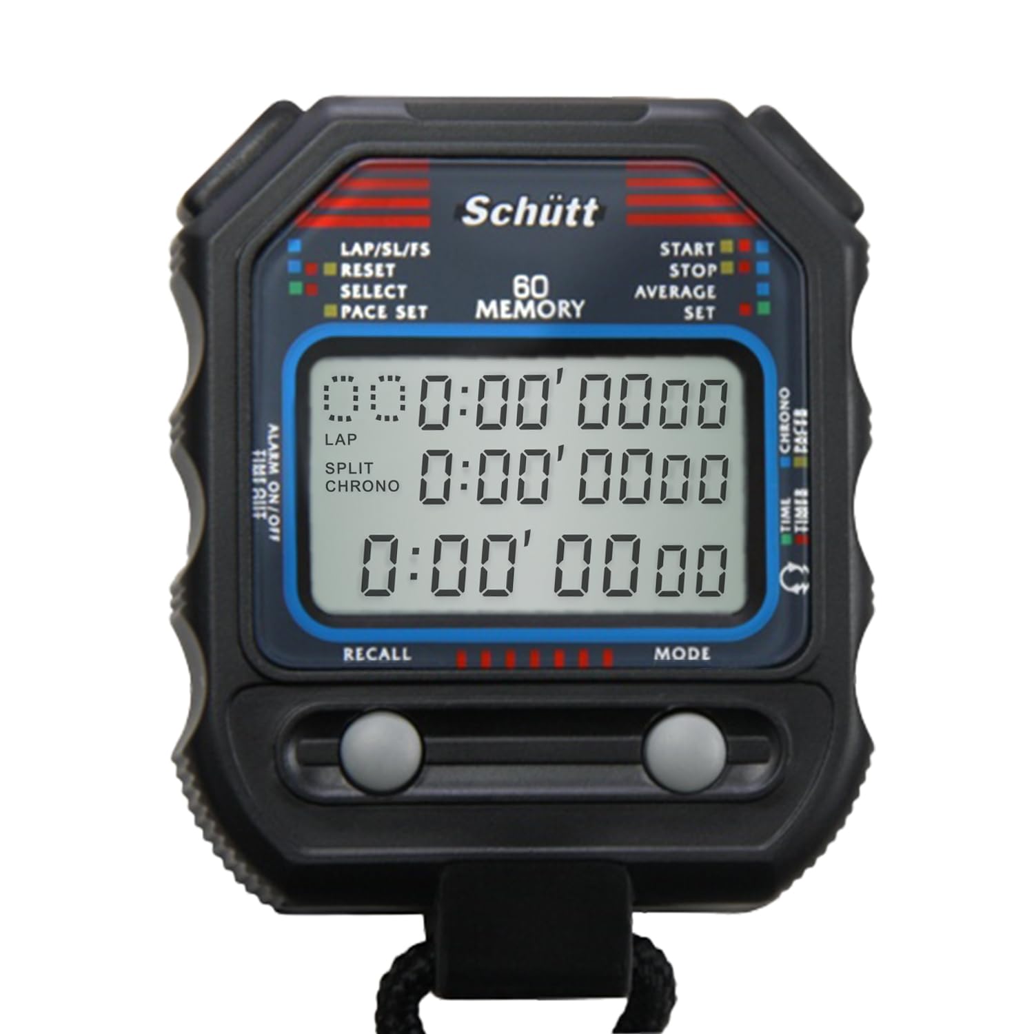 SCHÜTT Stoppuhr PC-90 – Digital Profi Stoppuhr mit Druckpunktmechanik