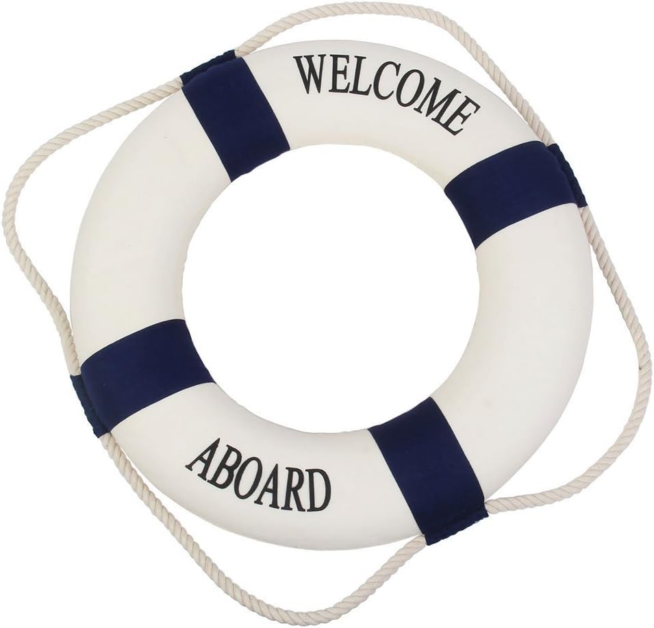 Drunce Welcome Aboard Cloth Life Ring Accent Nautical Decor Wall Modern Accessories