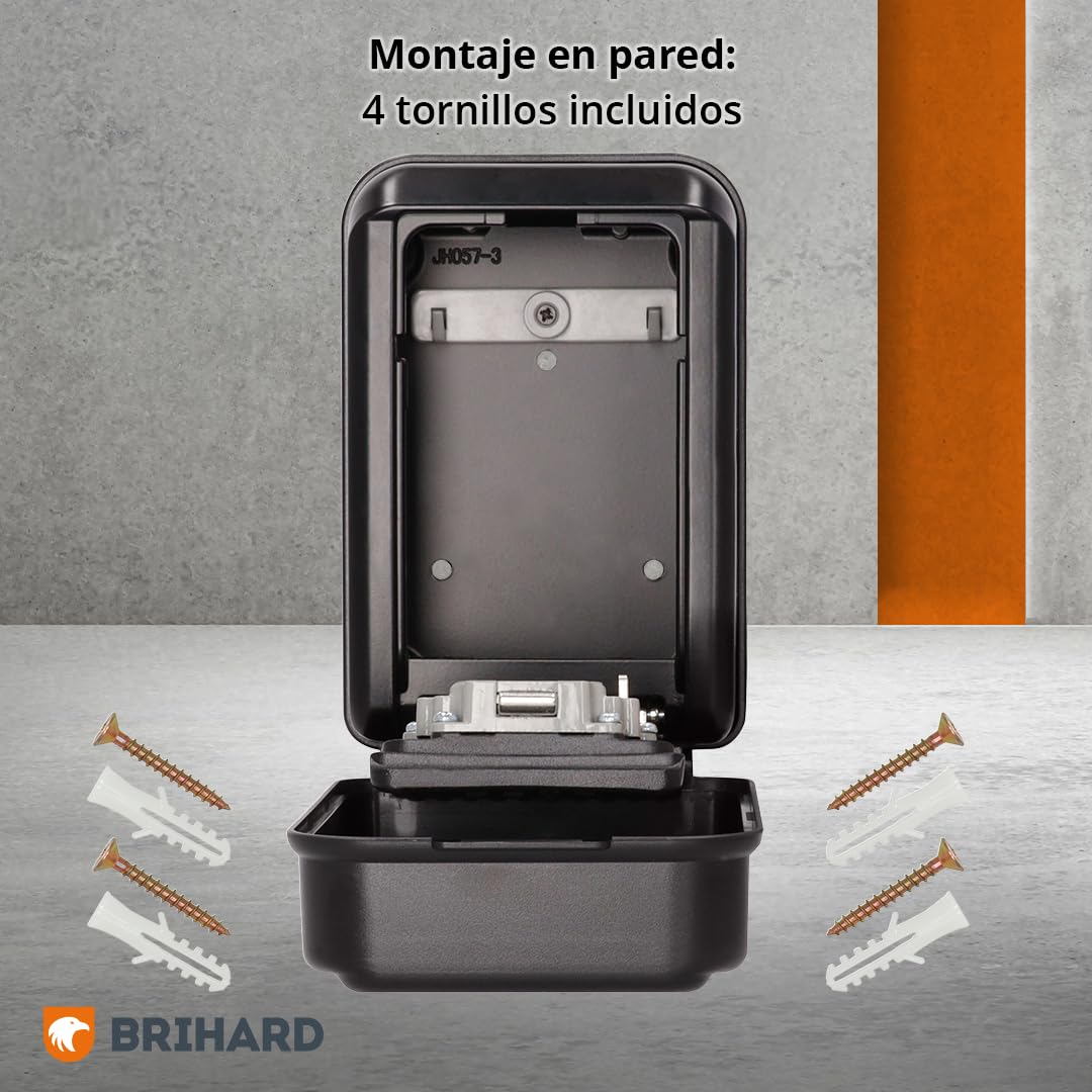 Caja Seguridad Llaves All Season XL Con Protector Impermeable, para Pared Exterior, Segura con Cerradura de Combinación de 4 Dígitos, Resistente a la Intemperie para Llaves de Casa y Coche