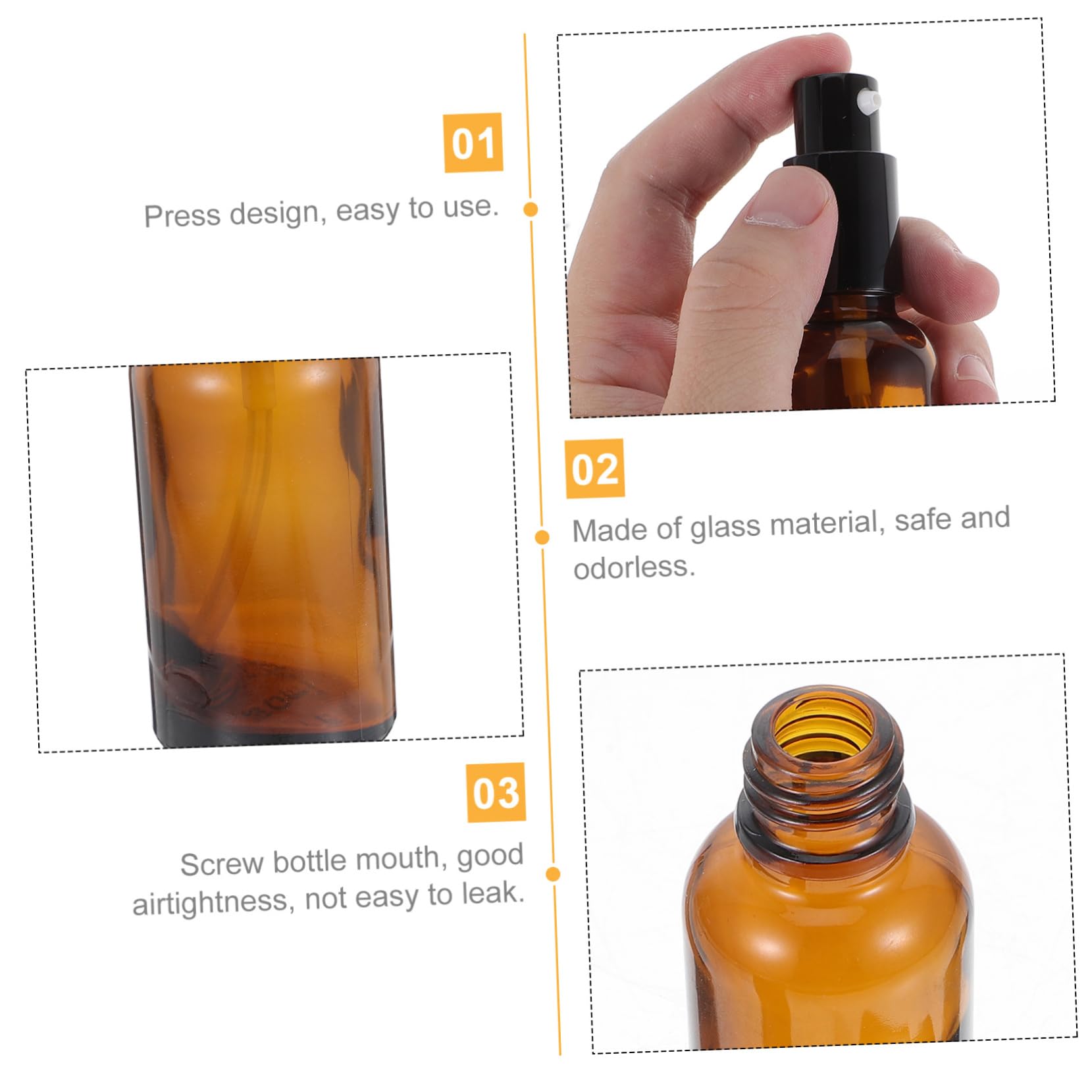 10piezas Botellas De Perfume Atomizador Envases De Vidrio Para Emulsión Resistentes y