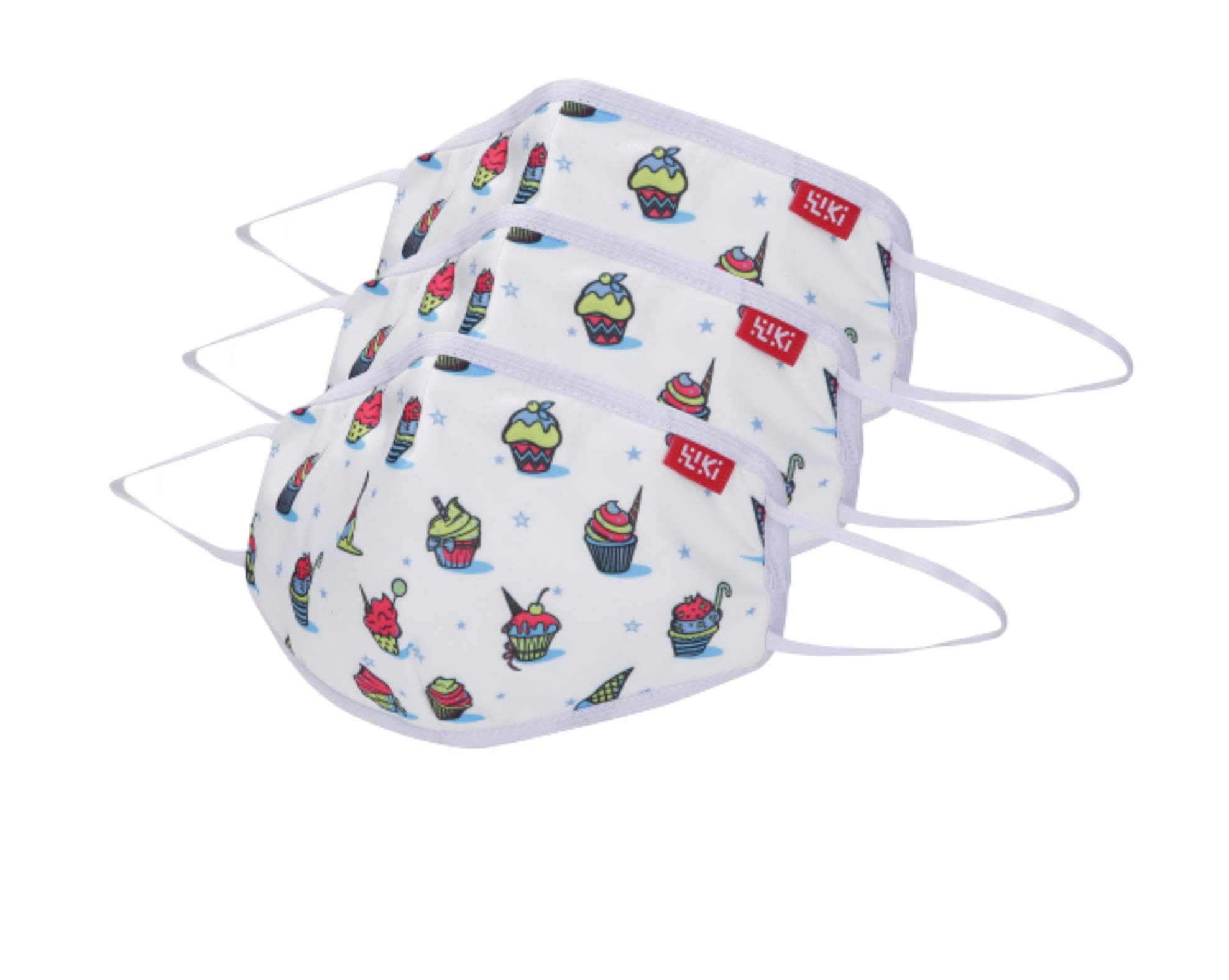 Champs Mask for Kids (Cupcake, White, Small Size, Pack of 3)-image-25