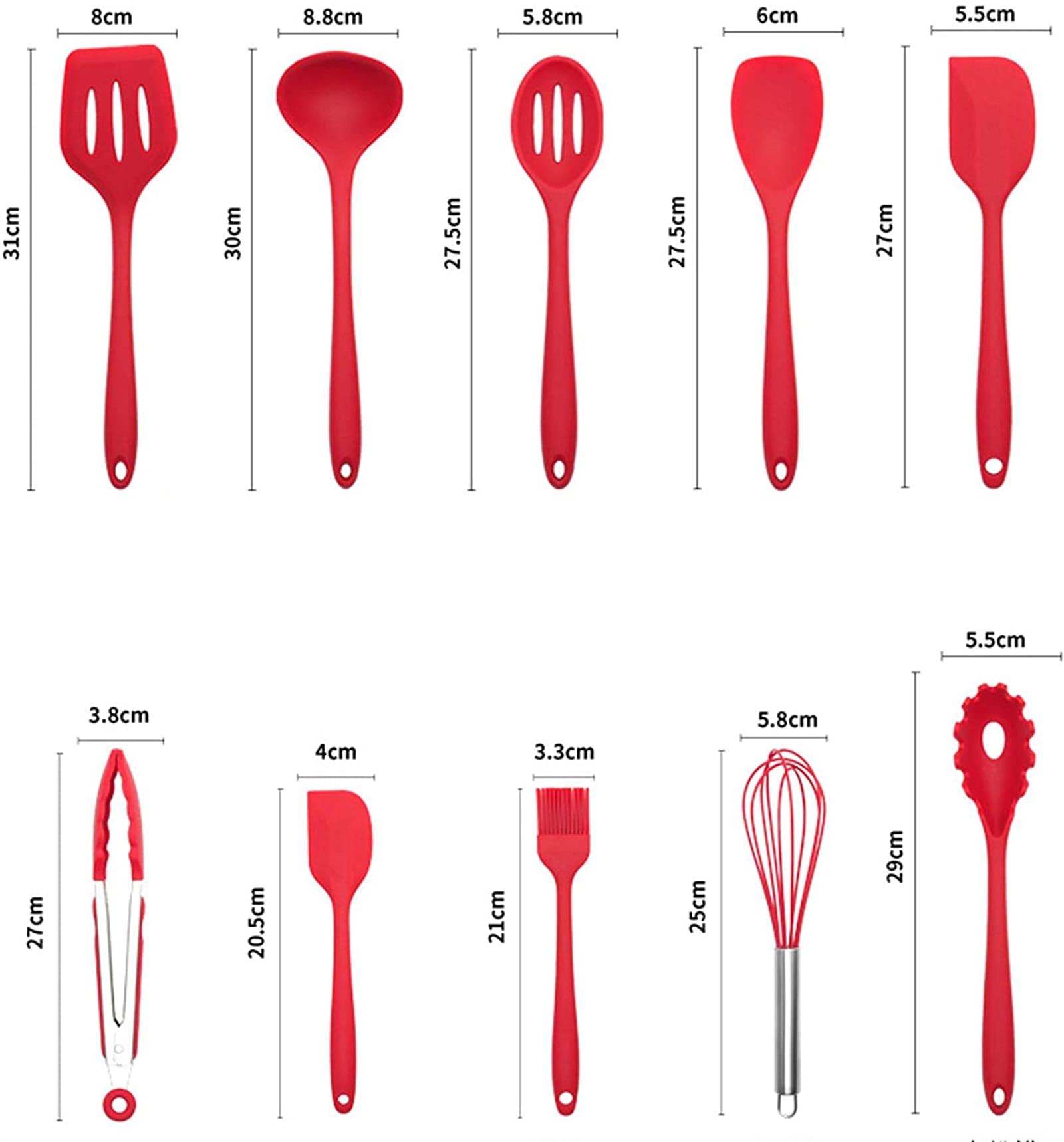Langlebiges Küchenutensilien-Set - Kochutensilien-Set - Silikon-Küchenutensilien - Antihaft-Kochgeschirr mit Spachtel-Set - Küchenhelfer Kitchen GAD