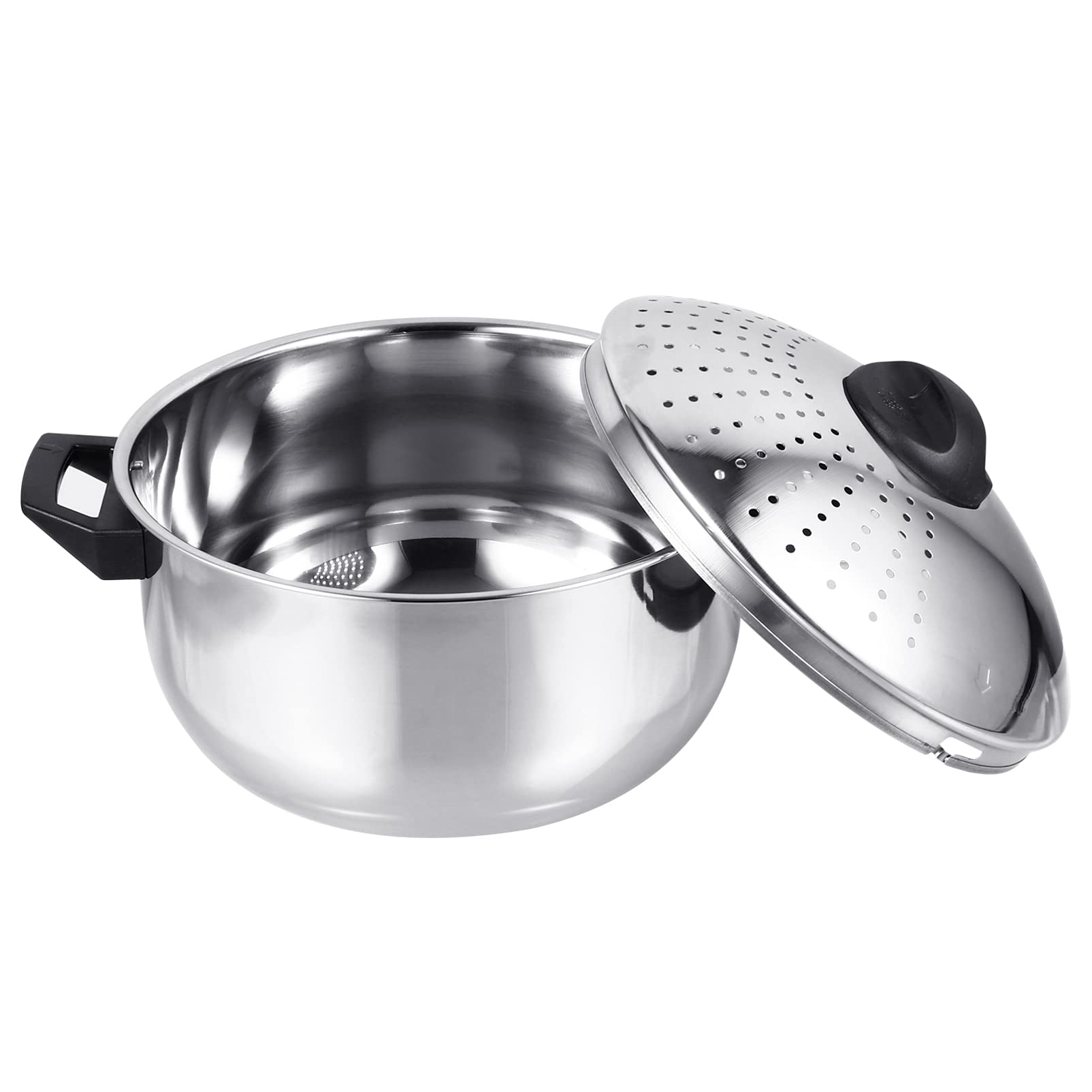 Pentola per Cuocere Pasta in Acciaio Inossidabile Coperchio Scolapasta, Resistente alla Ruggine e Facile da Lavare per Cucina Quotidiana