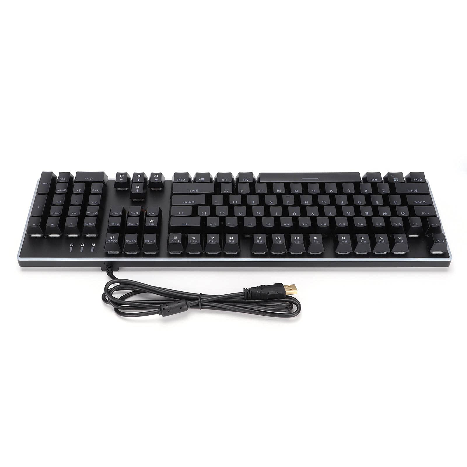 Przewodowa Klawiatura USB ze 104 Klawiszami, Zapewniająca Czysty Dźwięk i pyłoszczelną konstrukcję, Kolorowy System RGB, dla Graczy i Pracowników Biurowych