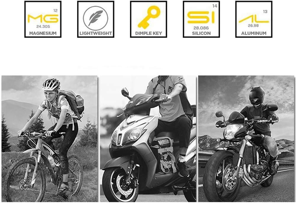 Generico Lucchetto A U per Bicicletta, Antitaglio E Antiscasso, Cavo in Acciaio Flessibile, Alta Sicurezza, Adatto per Monopattini Elettrici (Red)