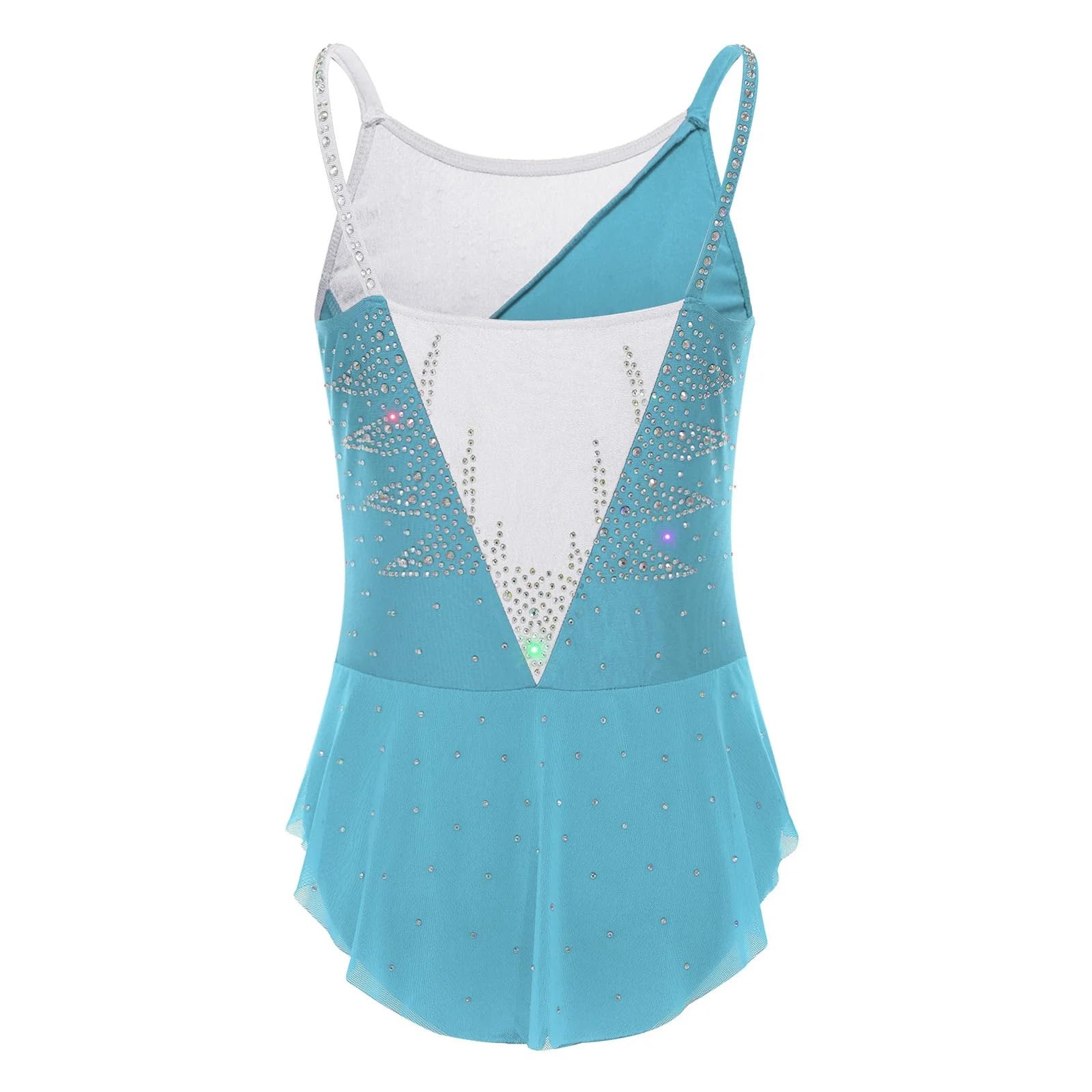 Maillot de Ballet Leotado de gimnasia rítmica for niños, monos con tirantes finos fruncidos for patinaje artístico, traje baile Ballet sin mangas for niñas
