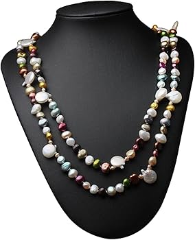 Amazon.co.jp: ネックレス 女性のためのカラフルな本当の天然淡水真珠