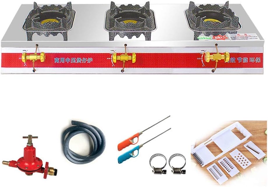 Gas Cooktop Liquefied Gas Claypot Stove/Manual Ignition At Medium Pressure Commercial Stove Gas Stove (2 burner) ()