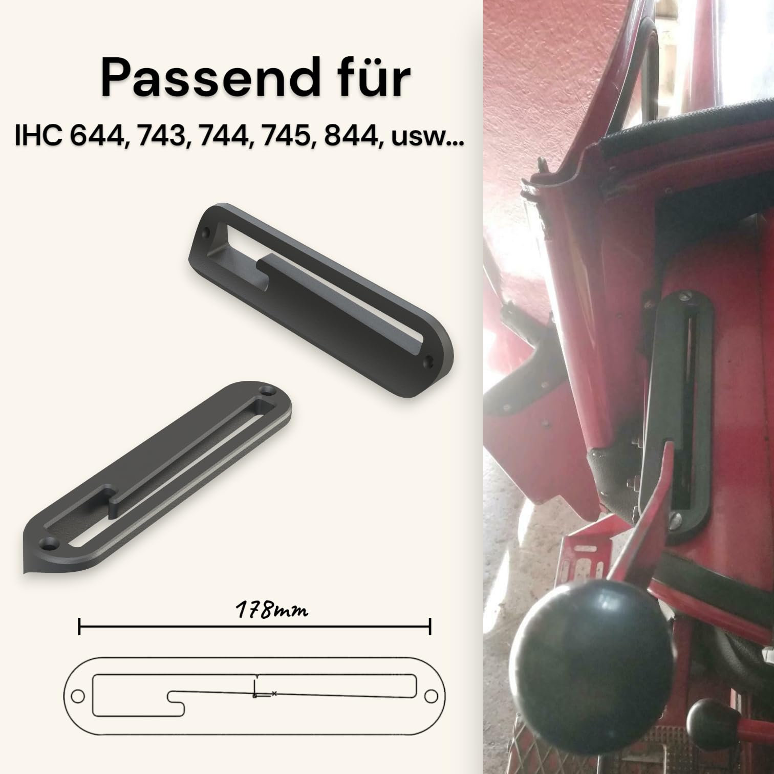 Hebel Kupplung Führung Kulisse Zapfwelle Ersatzteil passend für IHC 644 743 744 745 844
