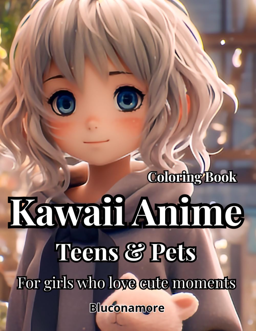 Kawaii Anime Teens & Pets Coloring Book: 40 Cute and Relaxing Coloring Pages for Teens - Ages 10 - 16