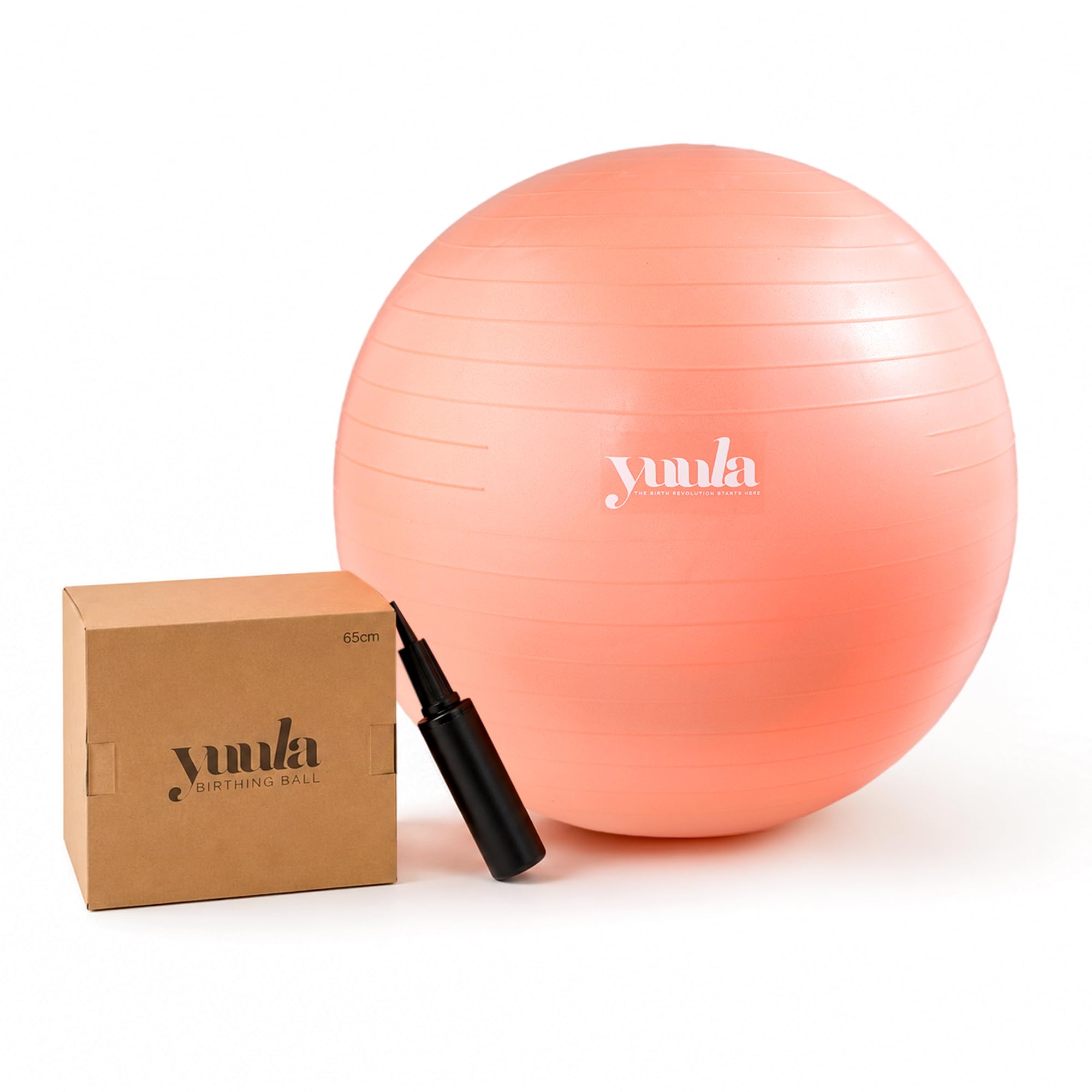 Yuula Birthing Ball for Pregnancy & Labour - Midwife Designed Anti-Burst Yoga & Exercise Ball with Pump - Supports Active Birth, Pregnancy Comfort & Postnatal Recovery - 75cm (Over 5ft 7in)