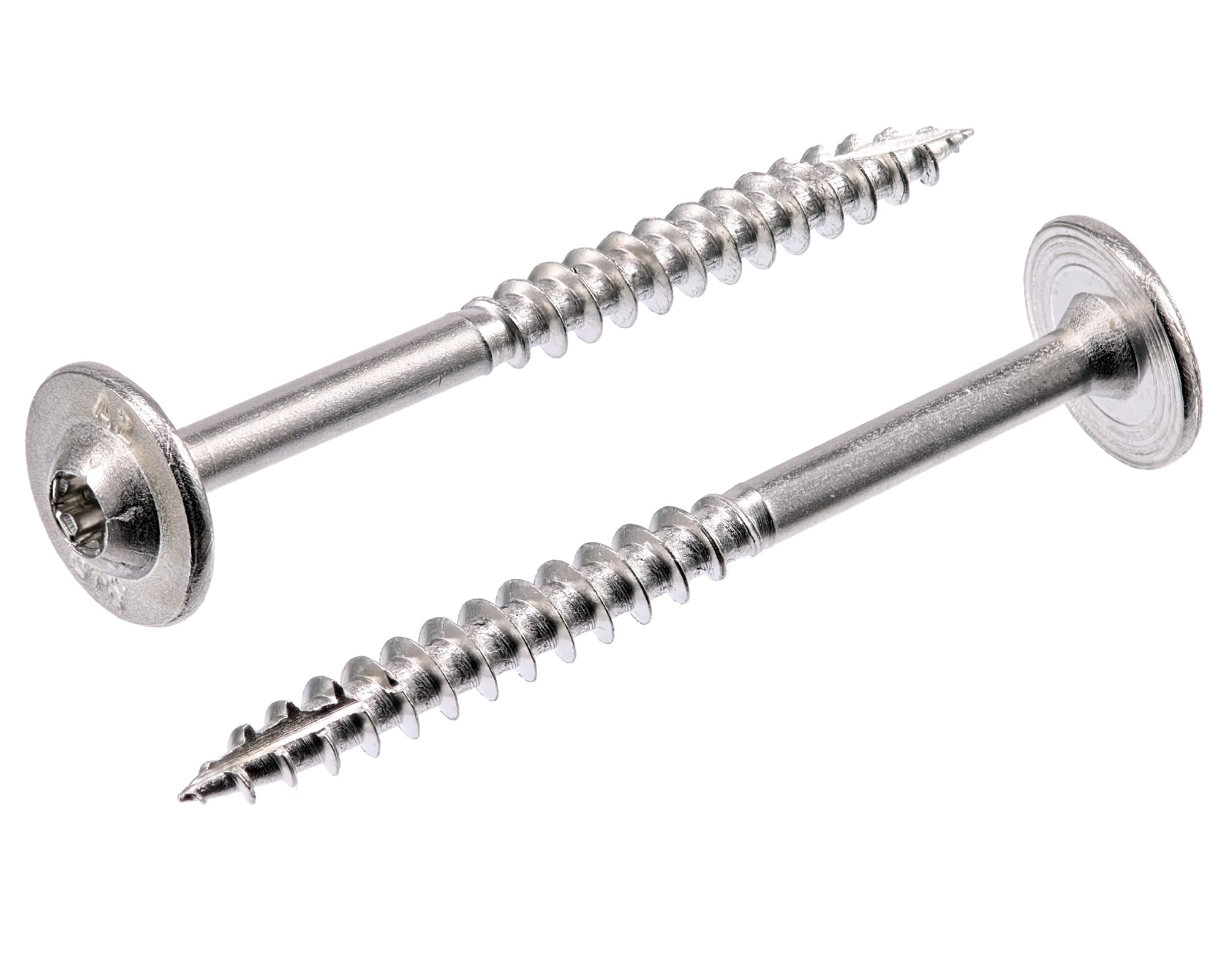 50 Stück Holzbauschrauben Tellerkopfschrauben Tellerkopf-Holzbauschrauben TORX Ø10,0x90 Edelstahl A2 (V2A) Art 9250 CUT-Spitze Tellerkopf Schrauben rostfrei, nichtrostend, INOX, Ni...