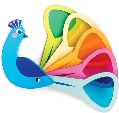 Tender Leaf Toys - Colores de pavo real - Juguetes de aprendizaje de colores de madera para niños pequeños, niños, juego de actividades para niños