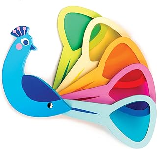 Tender Leaf Toys - Peacock Colors - Wooden Colors Learning Toys for Toddlers, Kids, Pre-School Children Activity Game - Fantastic Gifts, Animal Toy - Early Learning, Lovely Play Set With Acrylic Windo