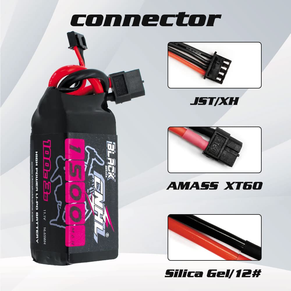 Zeee 3S Lipo Batterie 1300mAh 11,1V 120C 3S Batterie RC avec connecteur XT60 pour FPV Racing Drones Vélo de Route Quadcopters Avion Hélicoptère RC Bateau RC Voiture (2 Paquets