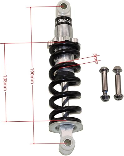 Vista 29 de Muelle de suspensión de choque trasero, amortiguador trasero para scooter de gas, bicicleta eléctrica, minimoto, cuatrimoto, cuatrimoto, mini